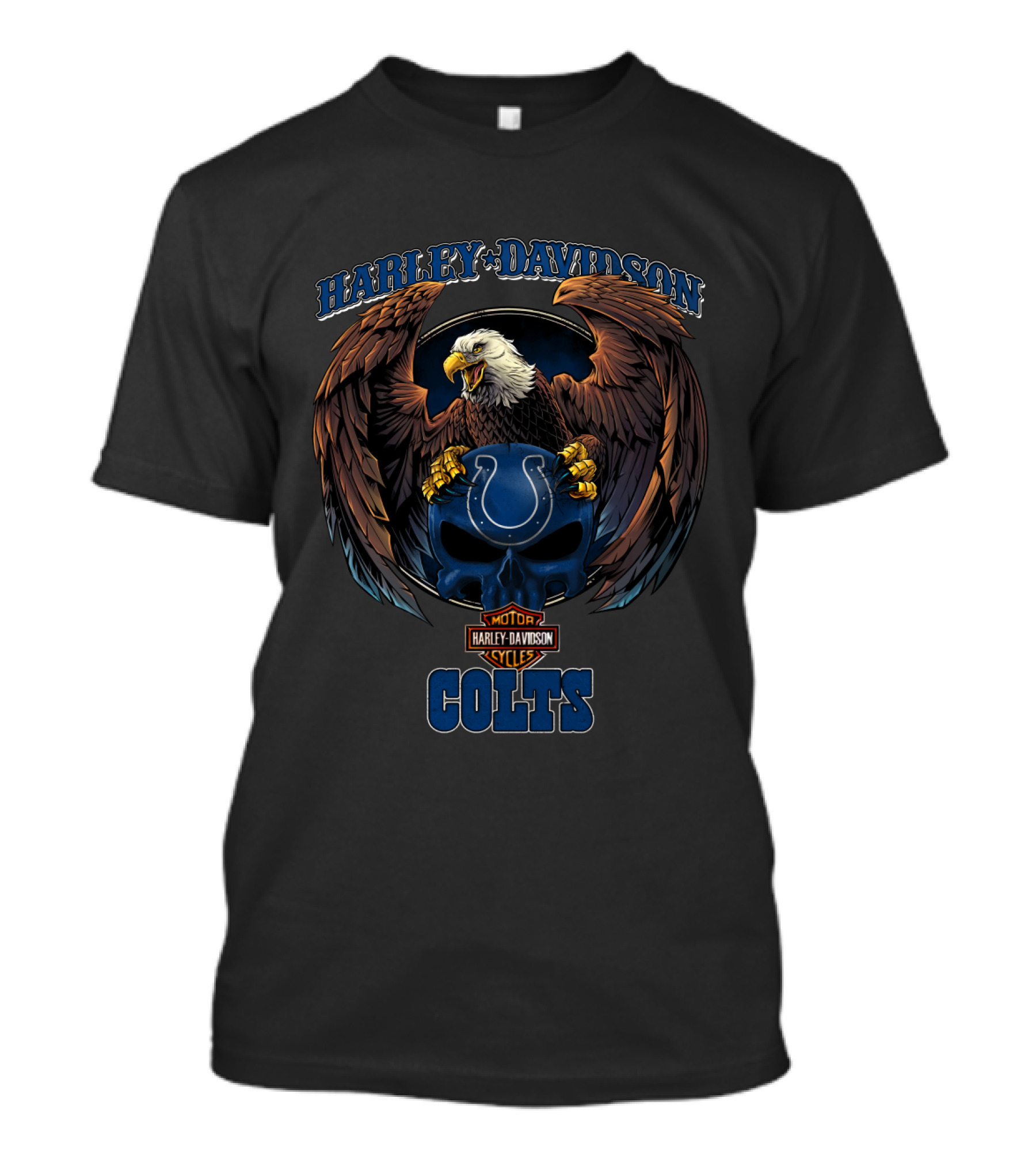 Harley Davidson Motorcycles Colts Indianapolis Skull Eagle T-Shirt