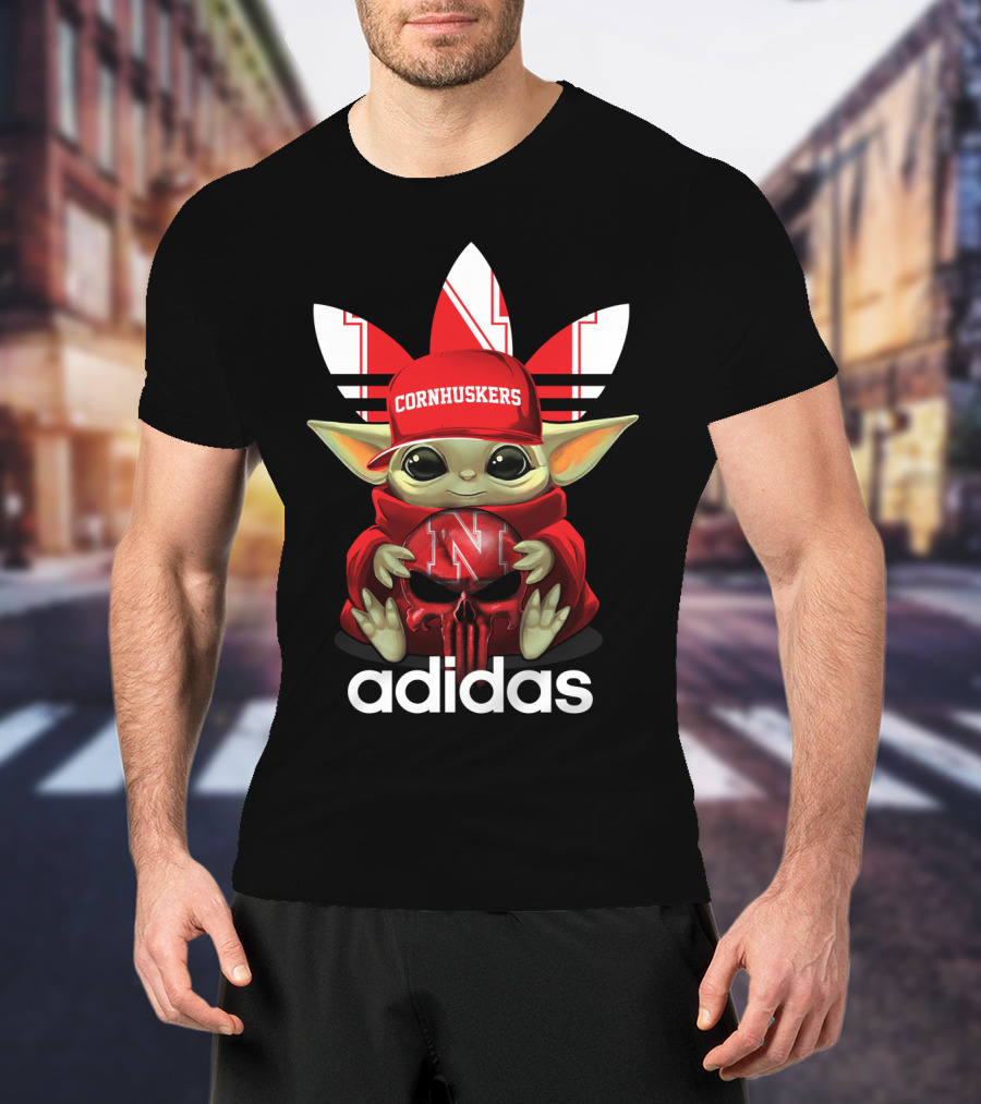 Cornhuskers Nebraska Baby Yoda T-Shirt