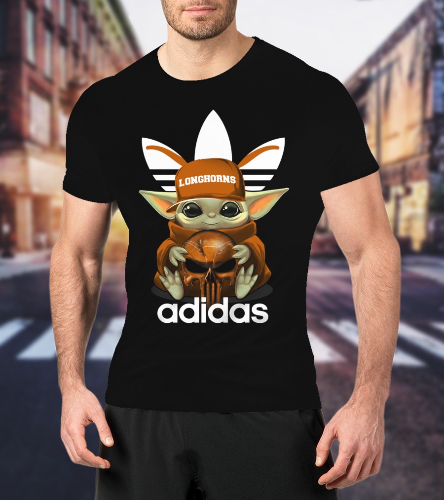 Longhorns Baby Yoda Skull T-Shirt