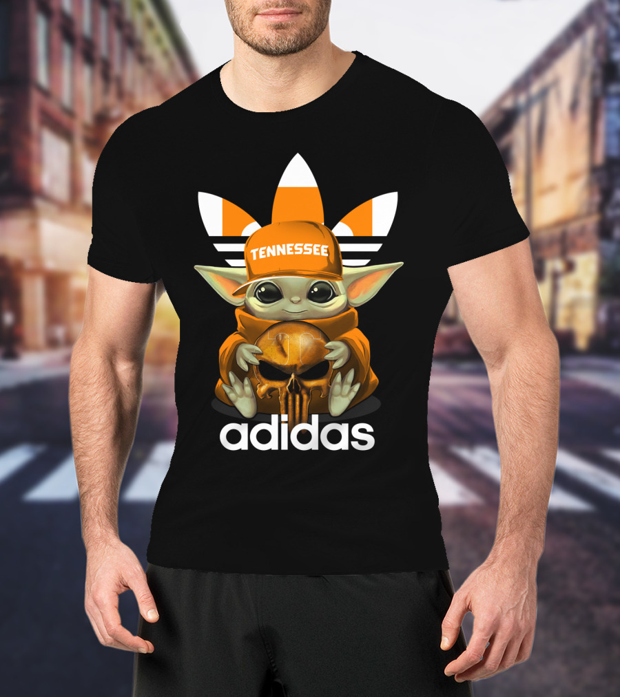 Tennessee Volunteers Baby Yoda Holding Skull T-Shirt