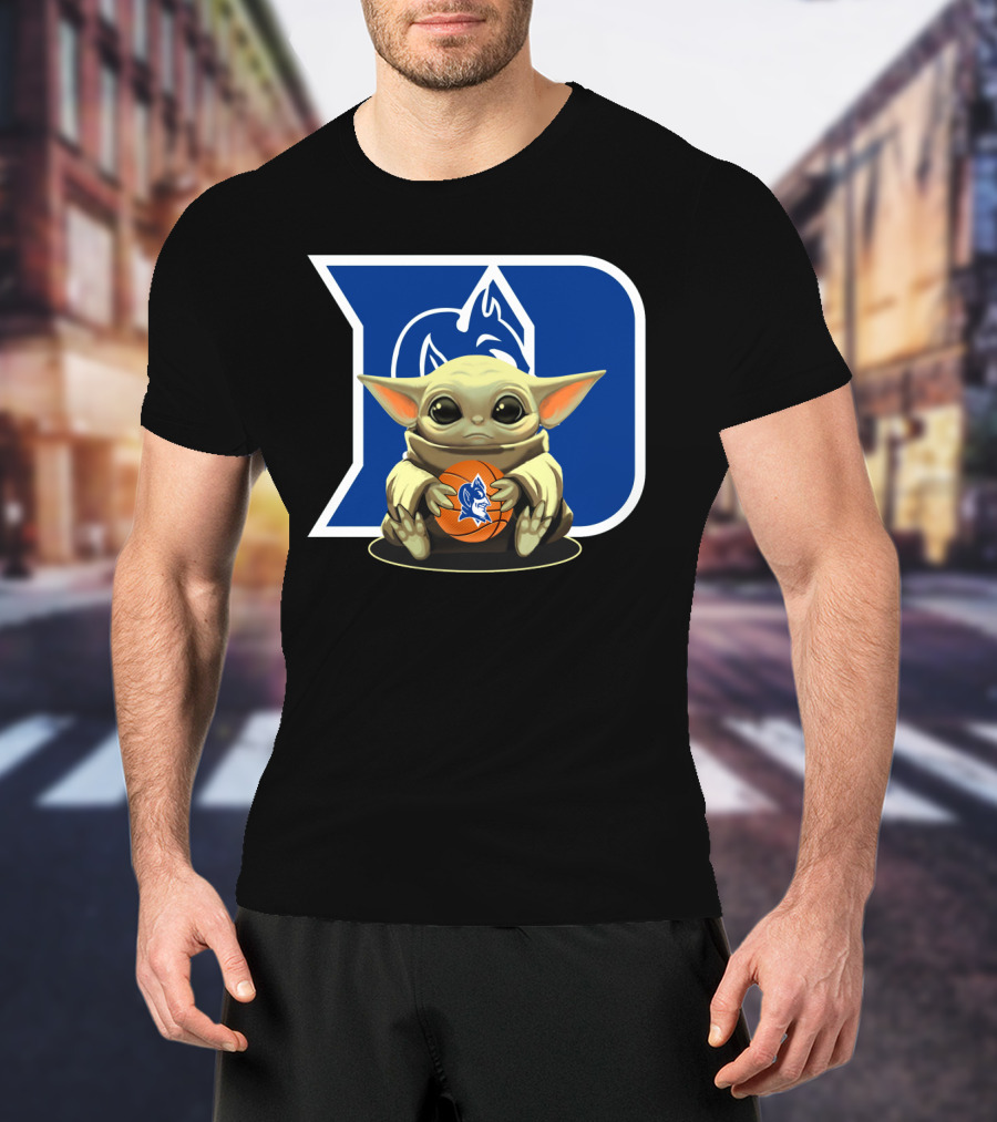 Baby Yoda Basketball With Duke Blue Devils T-Shirt