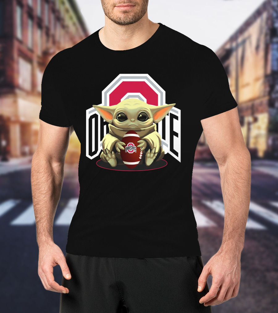 Baby Yoda Ohio State Buckeyes Football Fan T-Shirt