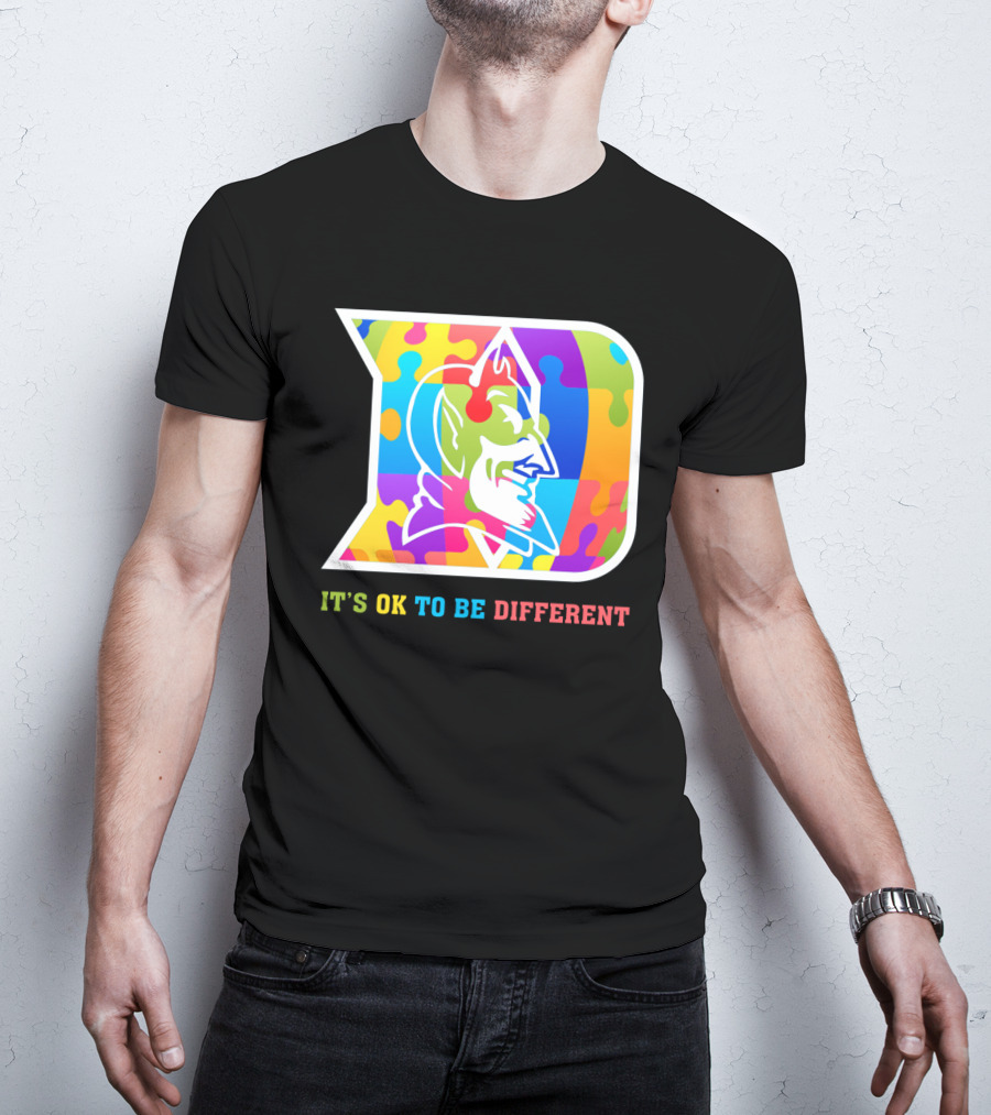 Duke Colorful Devil Logo It's OK To Be Different T-Shirt