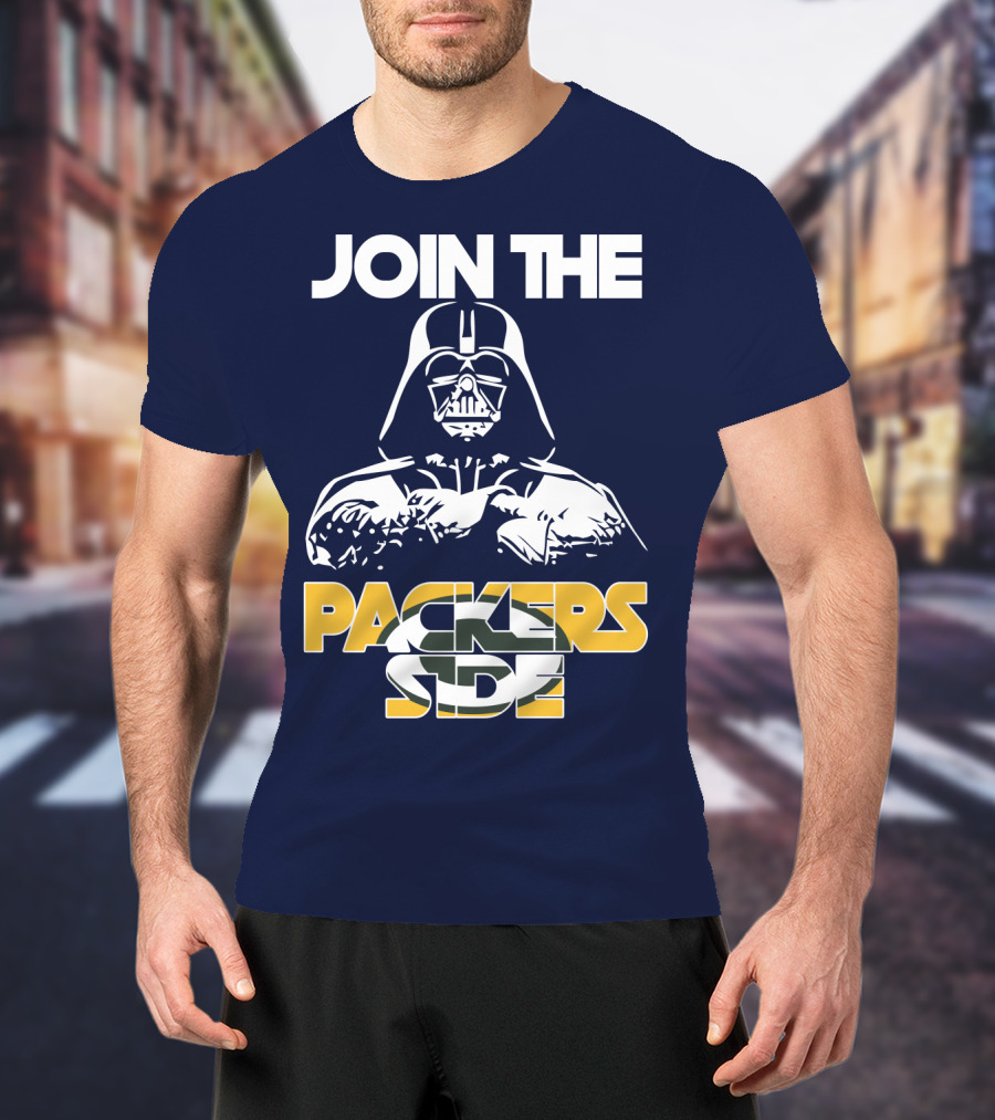 JOIN THE PACKERS SIDE Darth Vader Packers Fan Crossover T-Shirt