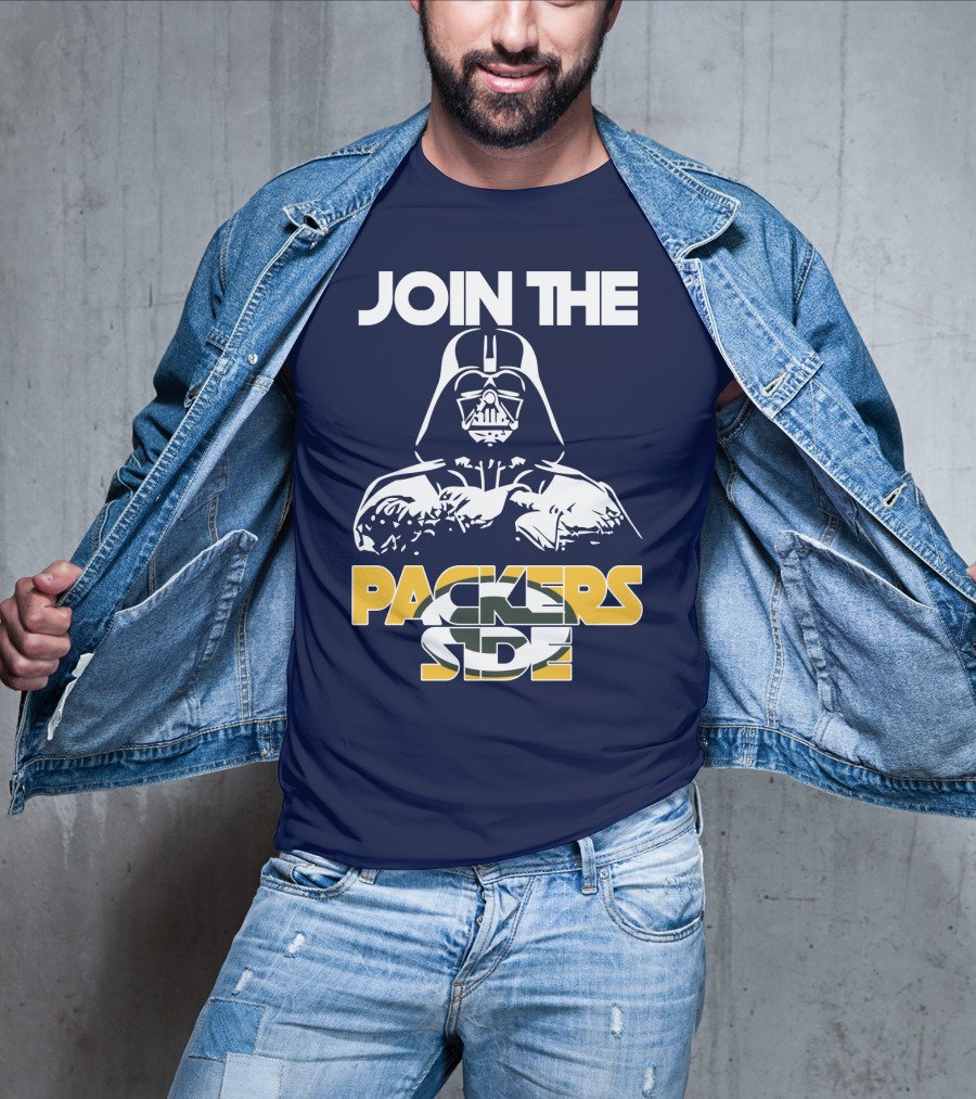 JOIN THE PACKERS SIDE Darth Vader Packers Fan Crossover T-Shirt