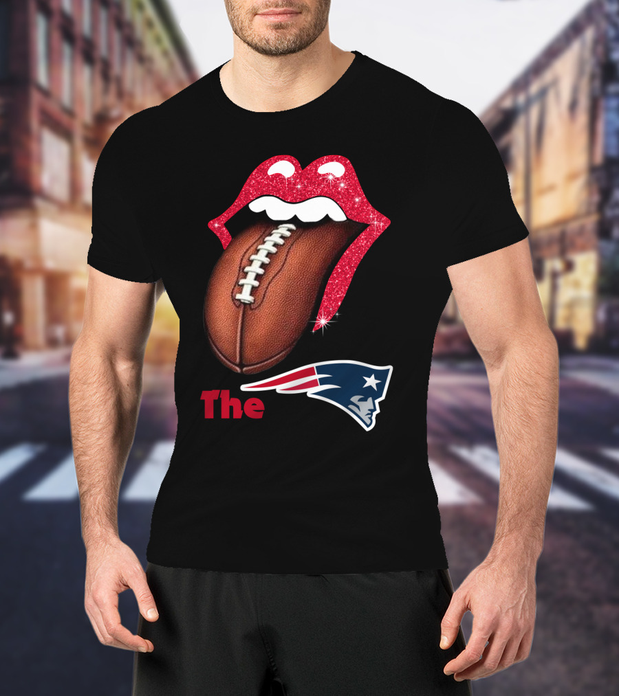 The SMILE Patriots Football Lips Fan T-Shirt