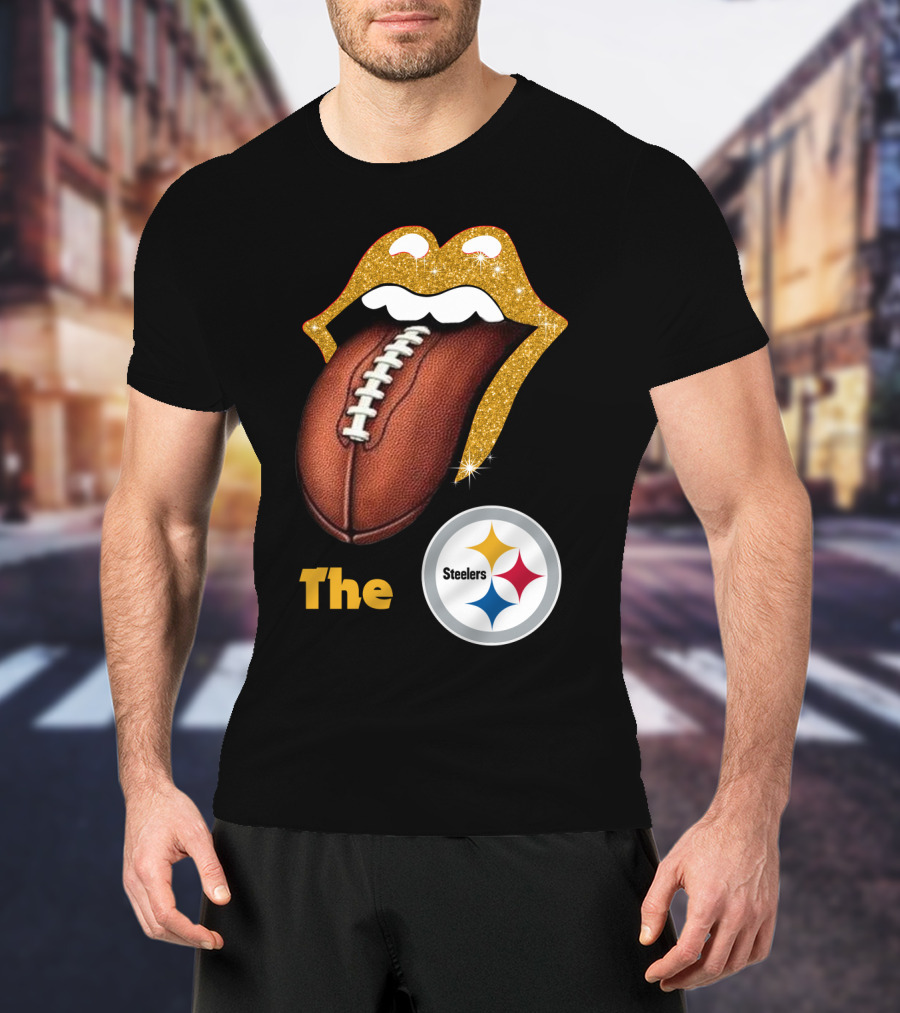 The Steelers Football Glitter Tongue T-Shirt