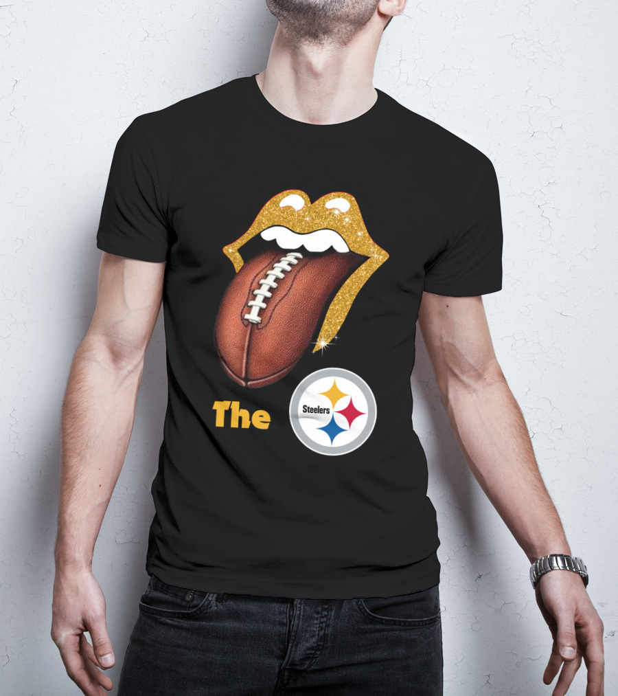 The Steelers Football Glitter Tongue T-Shirt