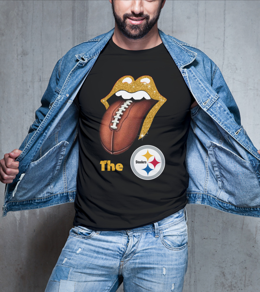 The Steelers Football Glitter Tongue T-Shirt