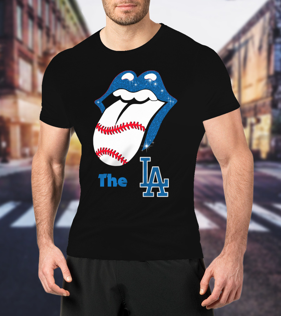 The LA Smile Dodgers Baseball Tongue T-Shirt