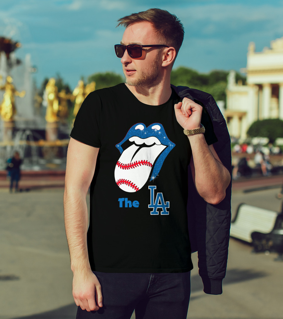 The LA Smile Dodgers Baseball Tongue T-Shirt