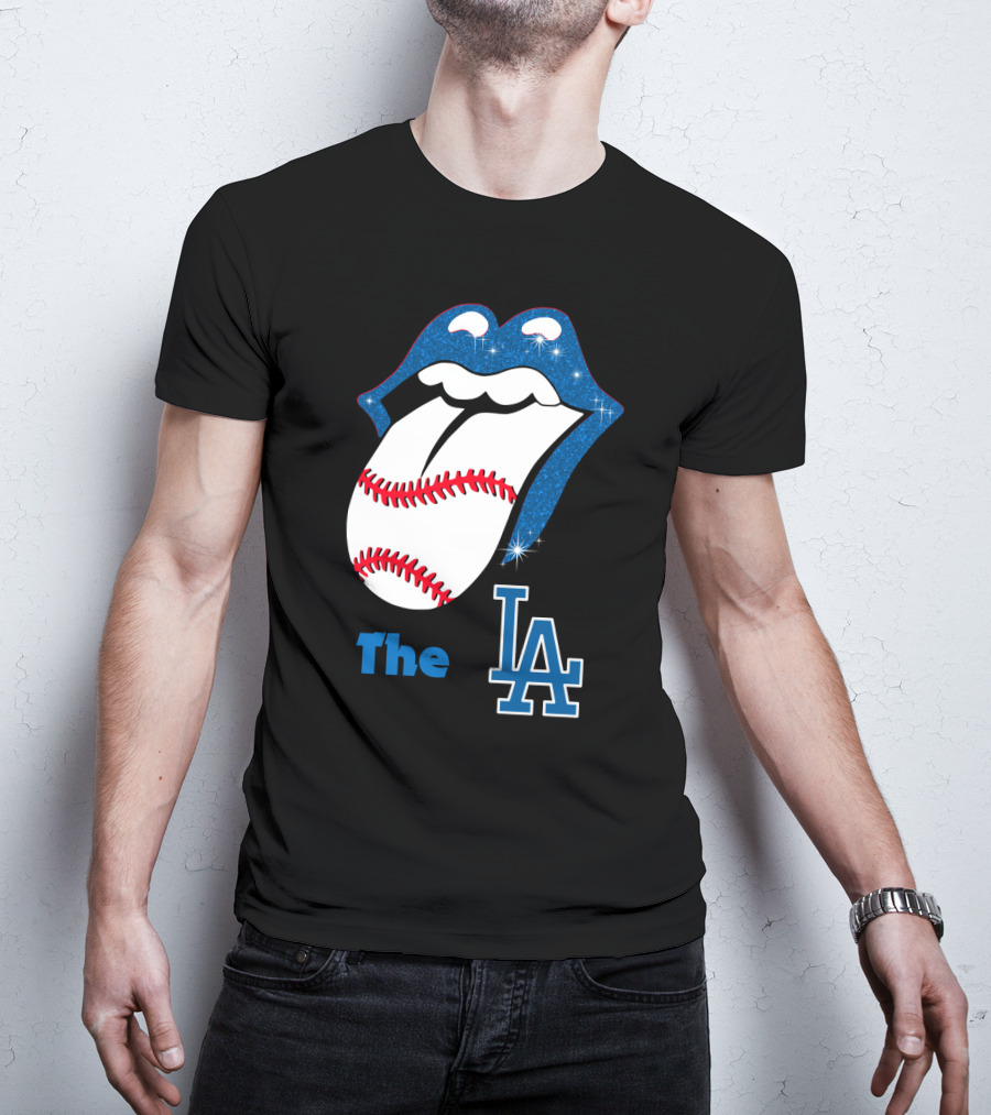 The LA Smile Dodgers Baseball Tongue T-Shirt