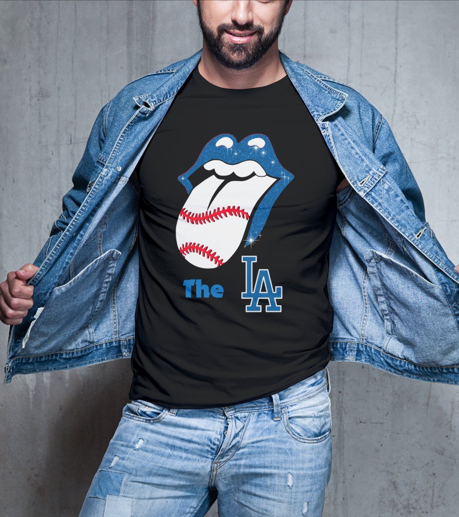 The LA Smile Dodgers Baseball Tongue T-Shirt