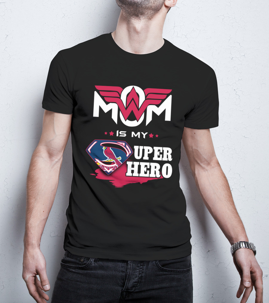 Mom Is My Stl Cardinals Super Hero T-Shirt