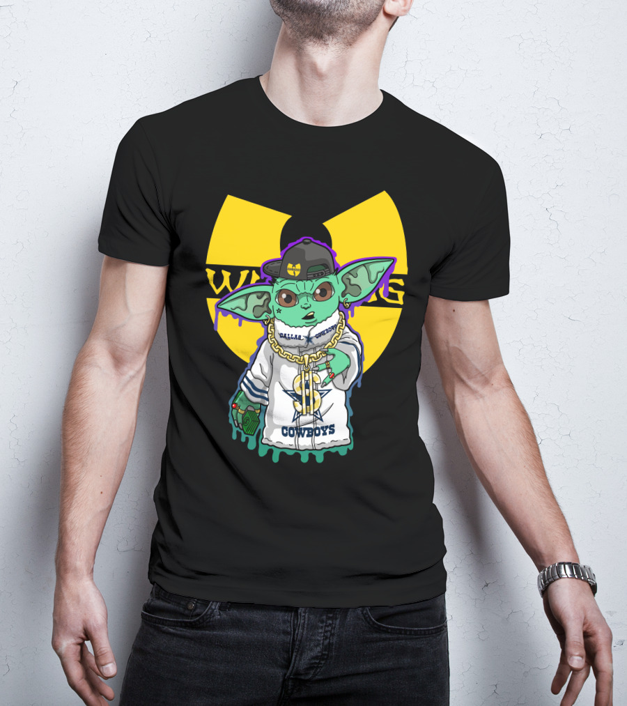 Wu Cow Dallas Cowboys Baby Yoda Wu-Tang T-Shirt