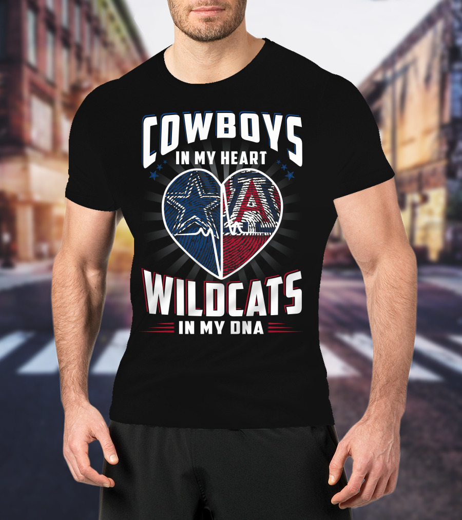 Cowboys IN My Heart Wildcats IN My Dna T-Shirt