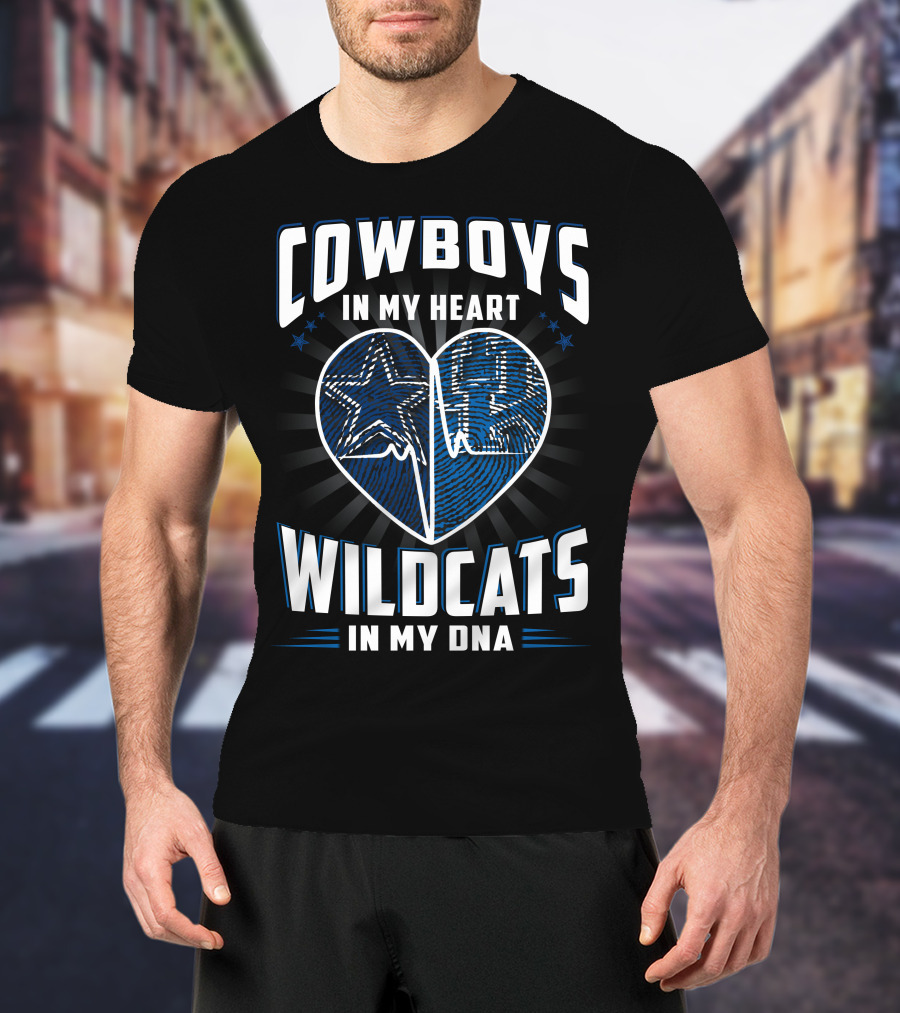 Cowboys In My Heart Wildcats In My Dna T-Shirt