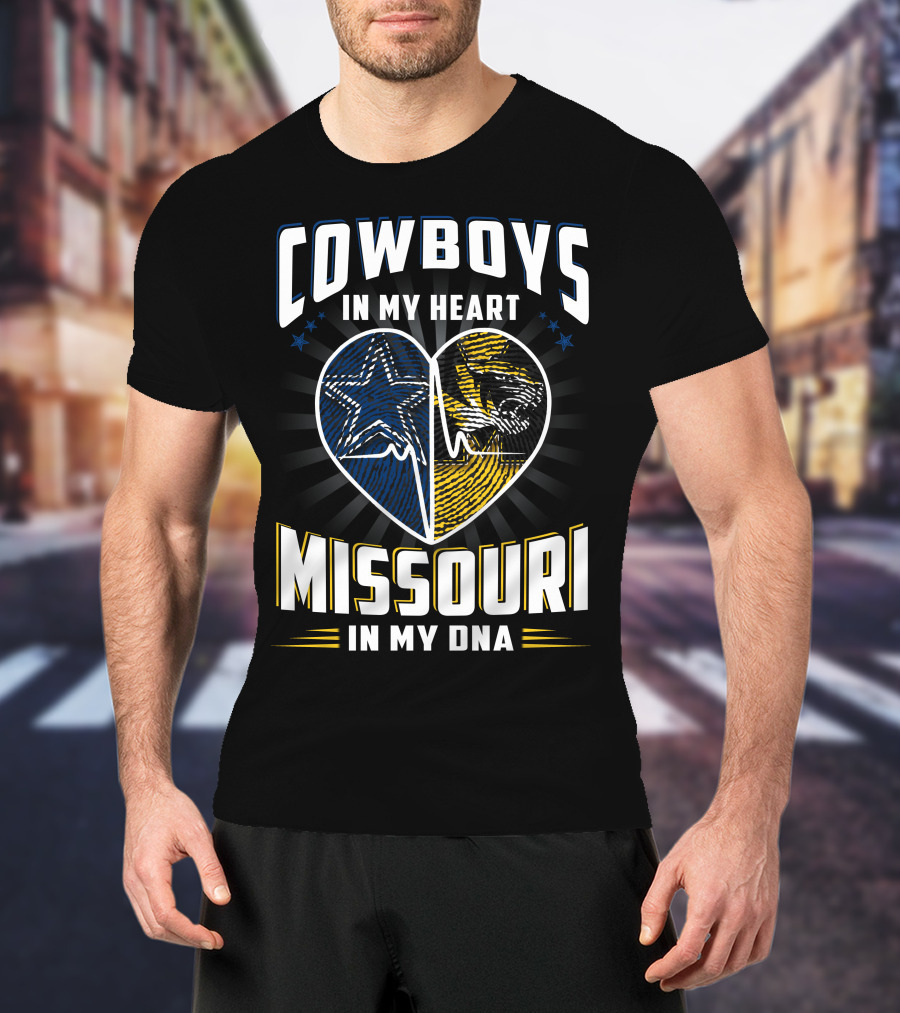 Cowboys In My Heart Missouri In My Dna T-Shirt