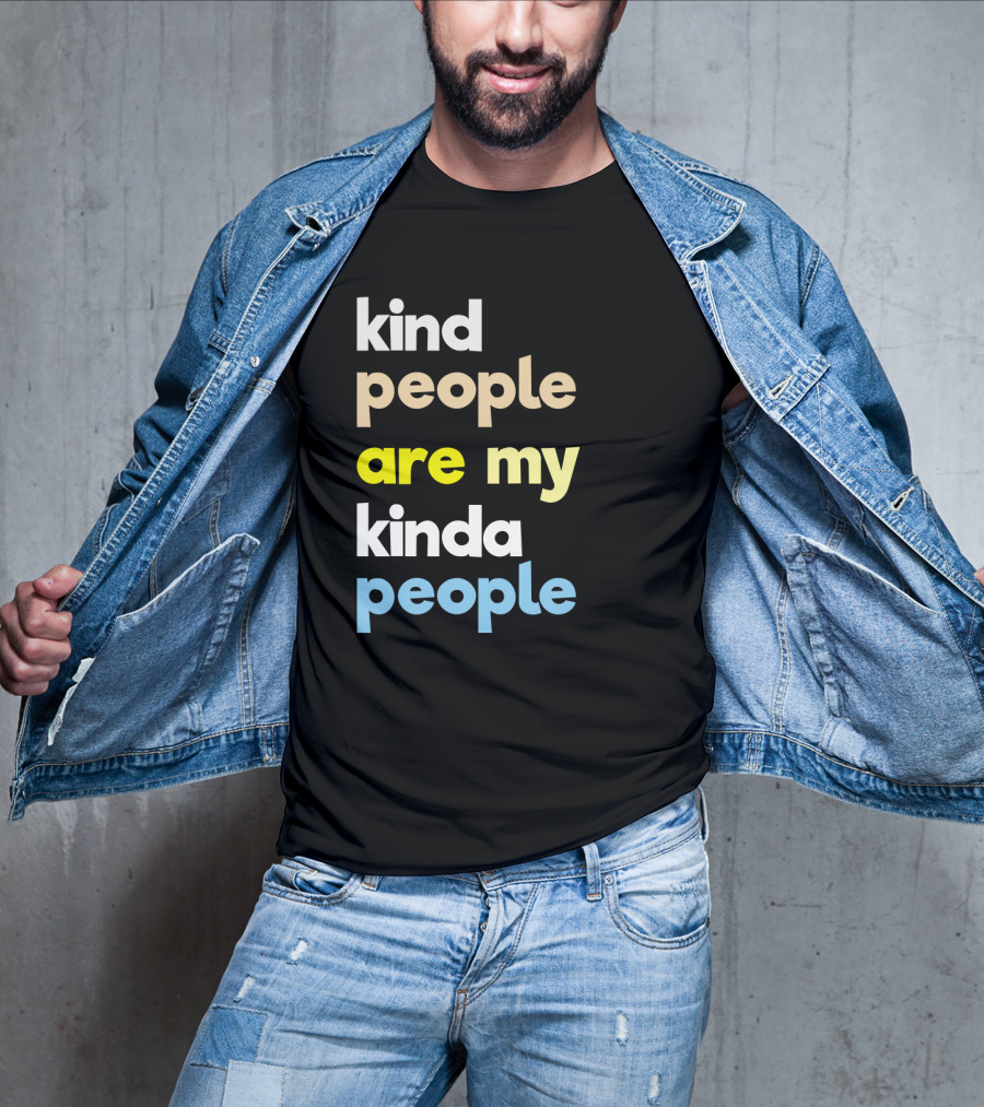 Kind People Are My Kinda People Women Colorful Letter Text T-Shirt