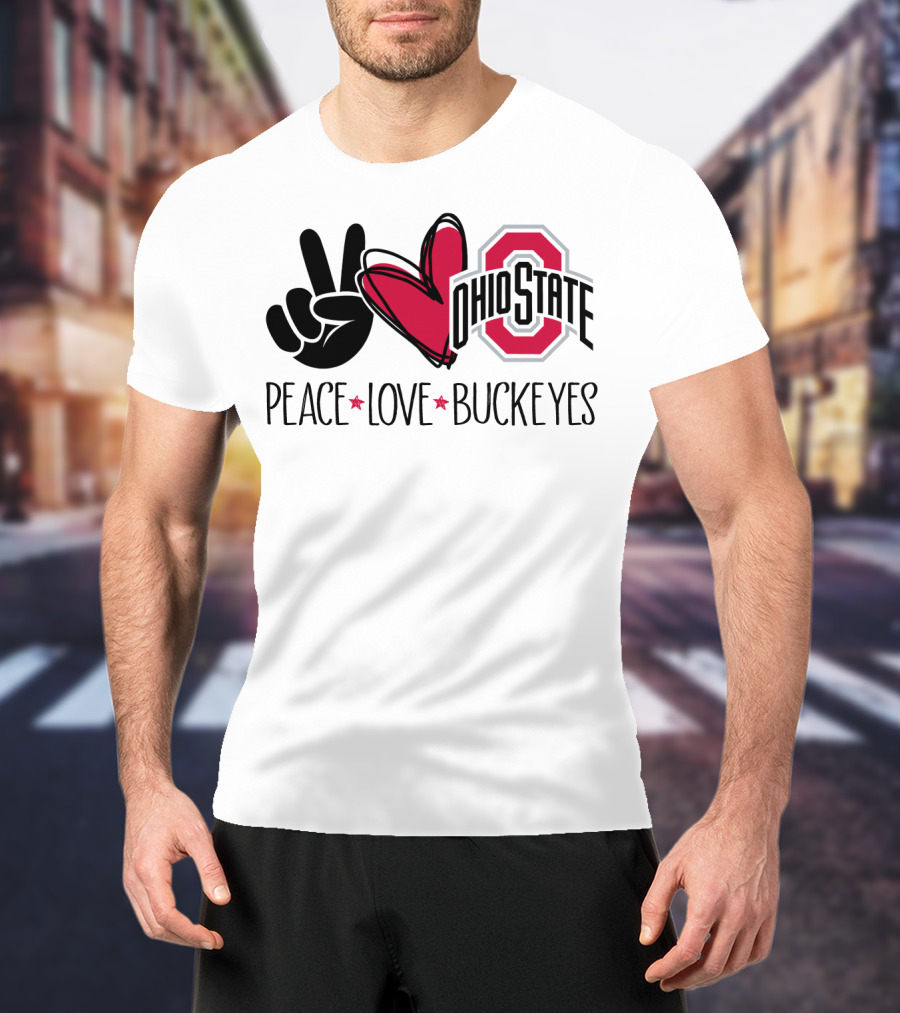 Ohio State Peace Love Buckeyes T-Shirt