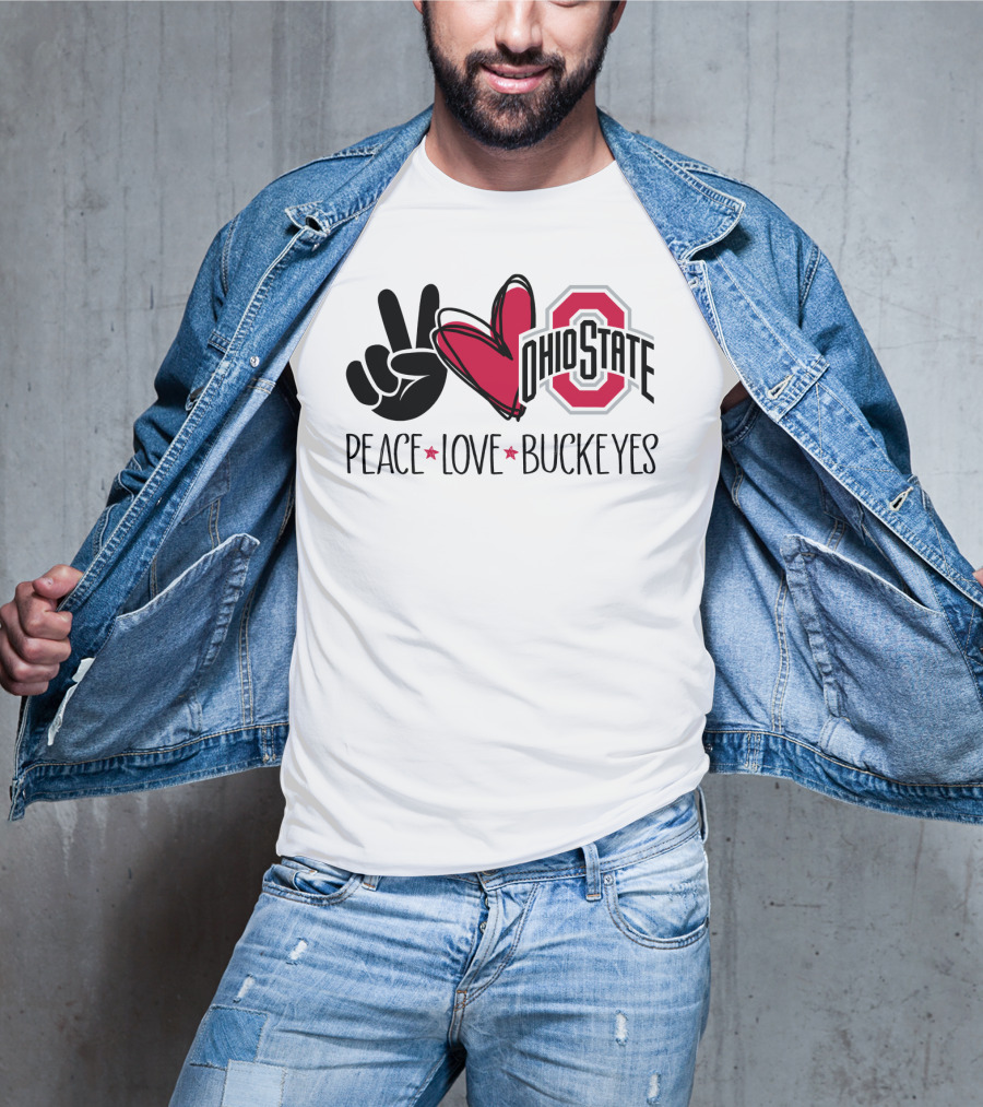 Ohio State Peace Love Buckeyes T-Shirt