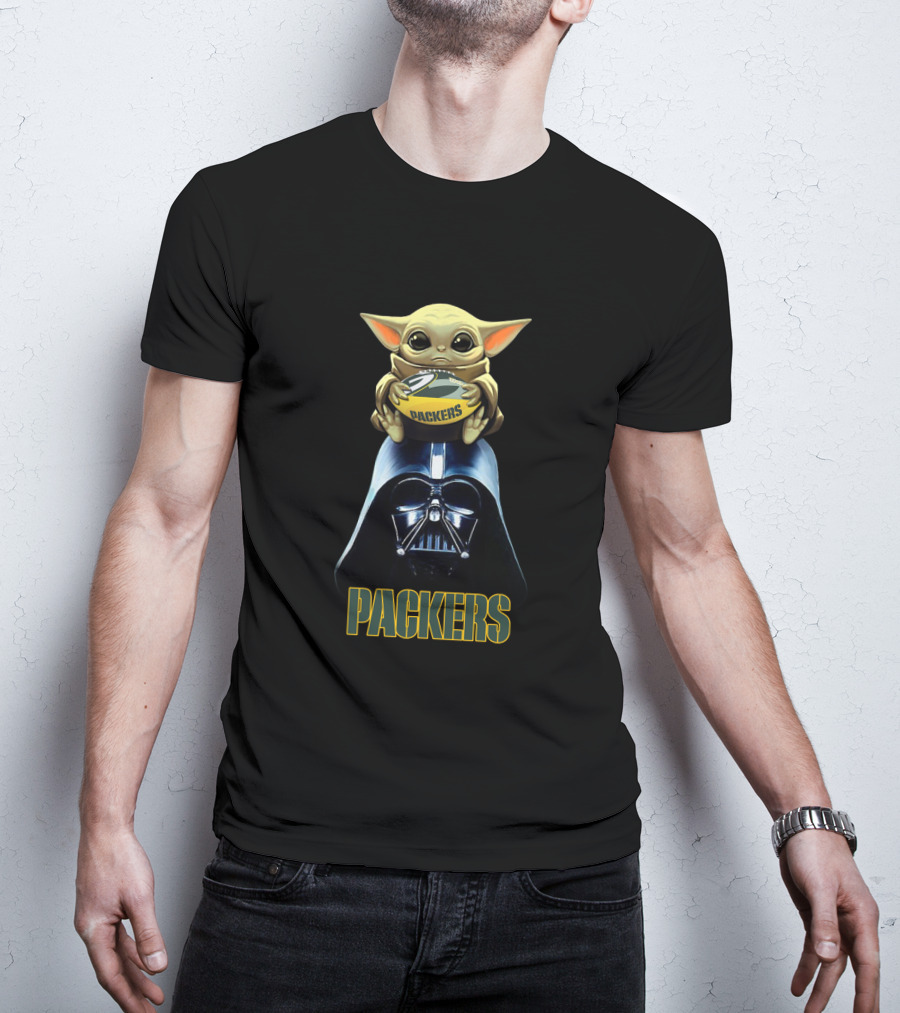 Darth Vader Baby Yoda Packers Football Nfl Gbp T-Shirt