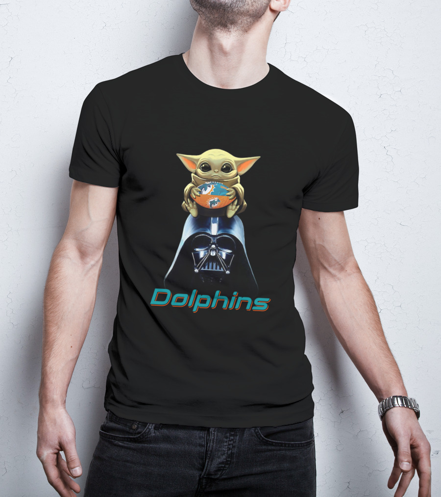 Dolphins Baby Yoda Darth Vader Nfl T-Shirt