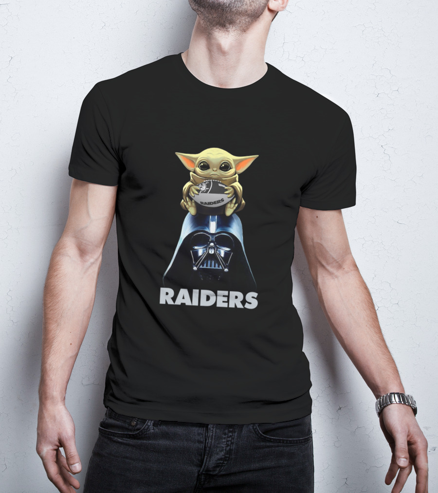 Raiders Baby Yoda Darth Vader Football Nfl T-Shirt