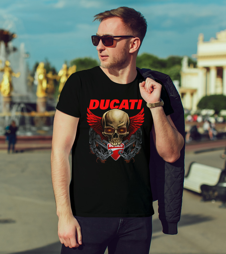 Ducati Skull Wings Chain T-Shirt