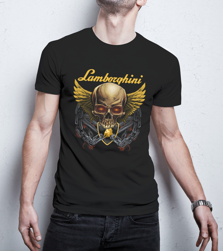 Lamborghini Skull Wings Chains Emblem Dh T-Shirt