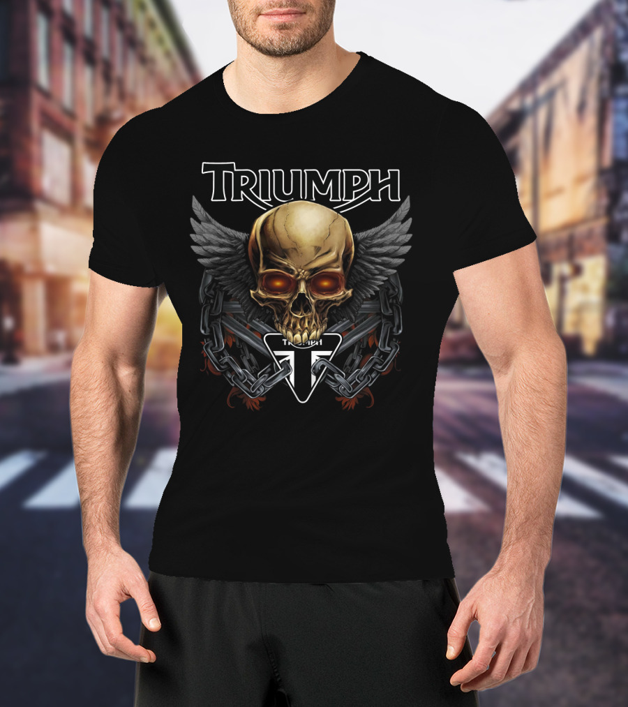 Triumph Skull Wings Chains Dh T-Shirt