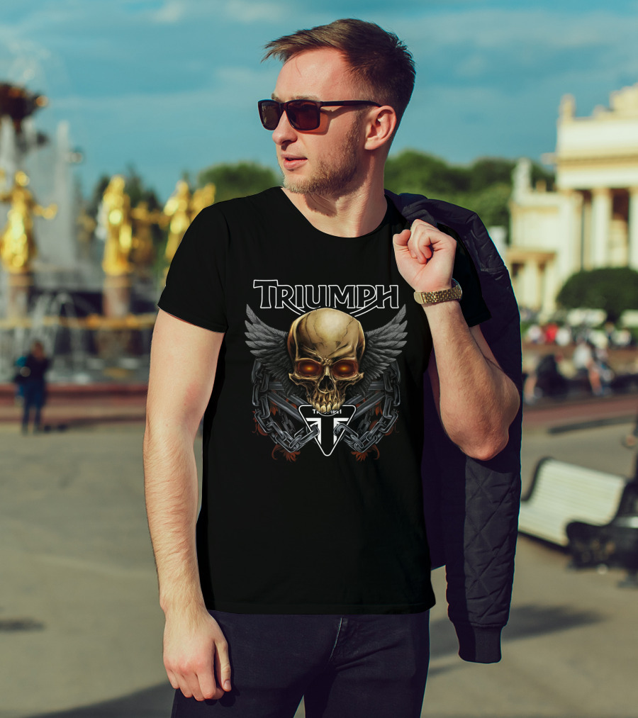 Triumph Skull Wings Chains Dh T-Shirt
