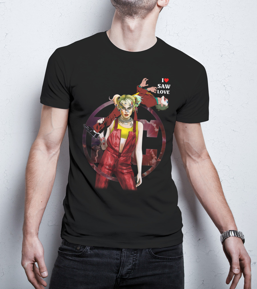 Harley Quinn Joker I Heart Saw Love T-Shirt