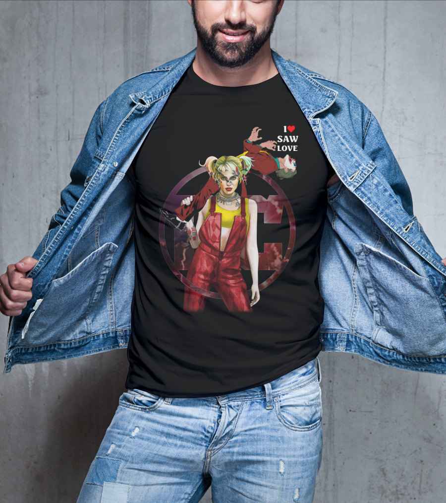 Harley Quinn Joker I Heart Saw Love T-Shirt
