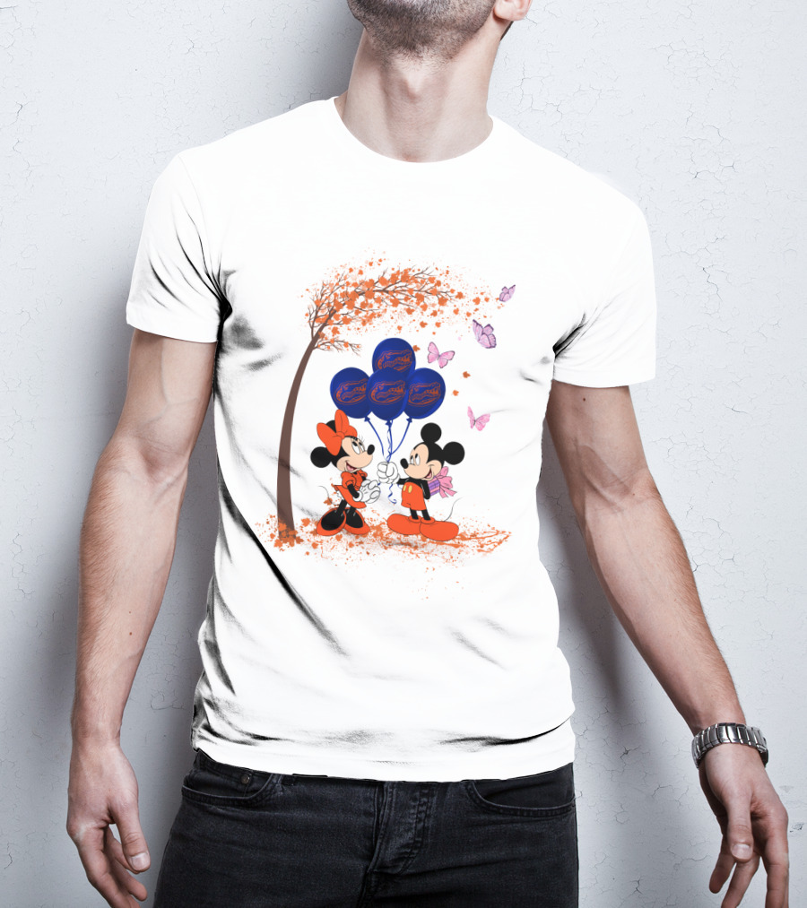 Ncaa Florida Gators Balloons With Mickey And Minnie Mouse T-Shirt