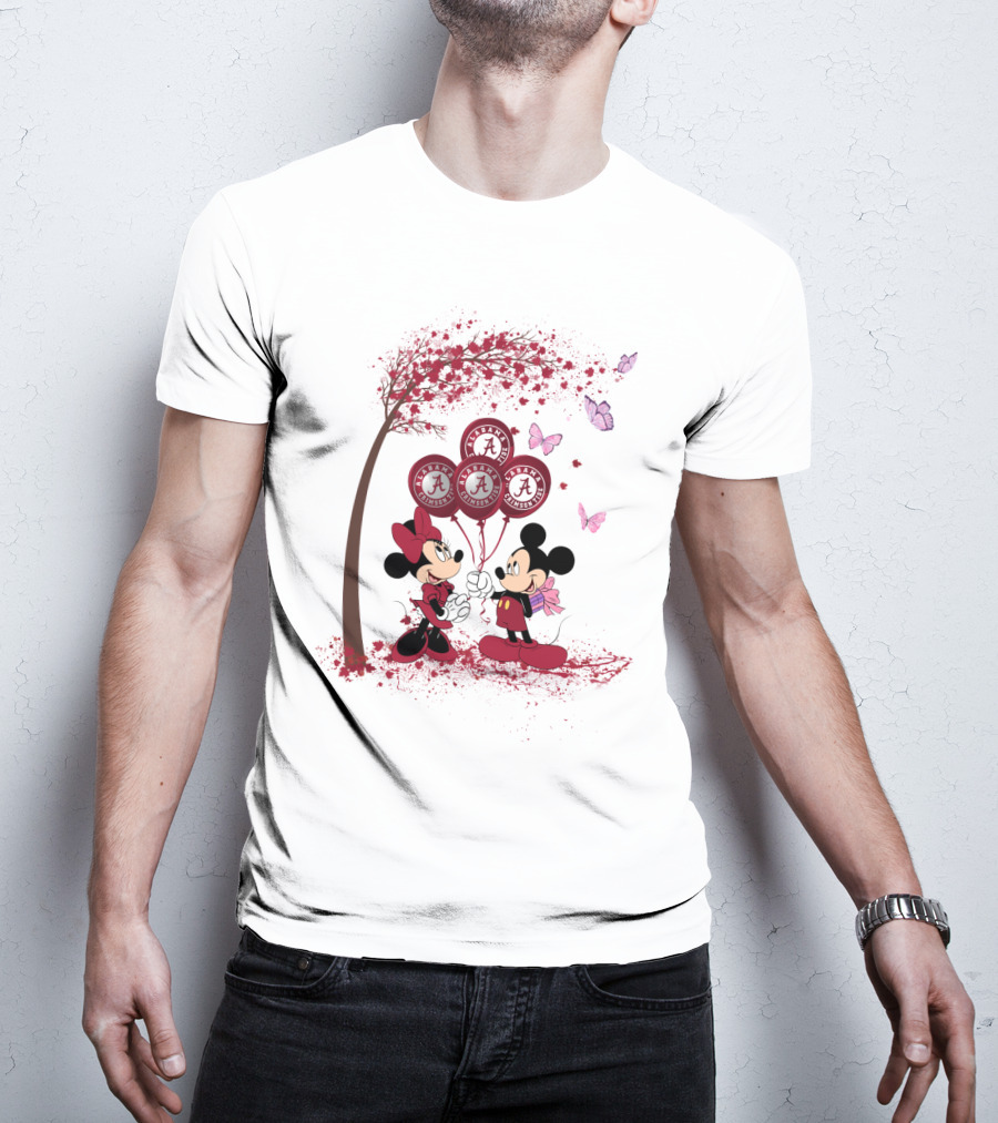 Ncaa Alabama Crimson Tide Minnie And Mickey Balloons T-Shirt