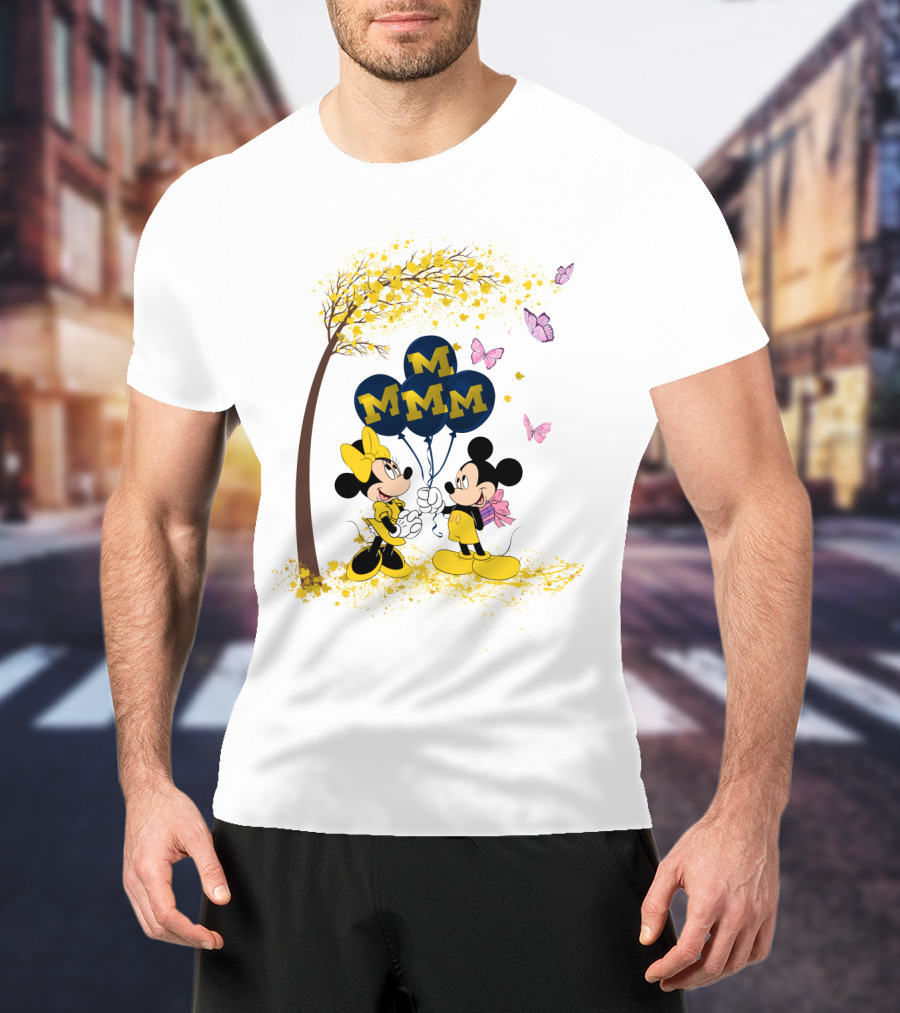 Ncaa Michigan Wolverines Minnie Mickey Balloons T-Shirt