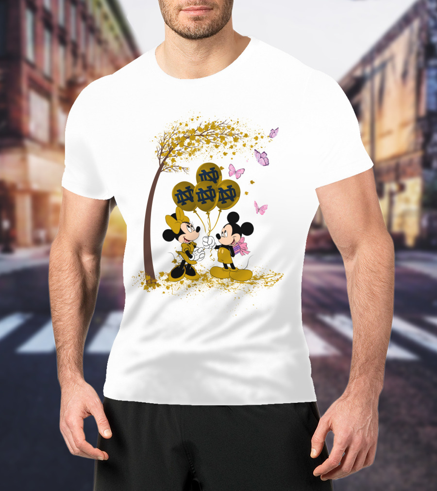 Ncaa Notre Dame Fighting Irish Minnie And Mickey Balloons T-Shirt