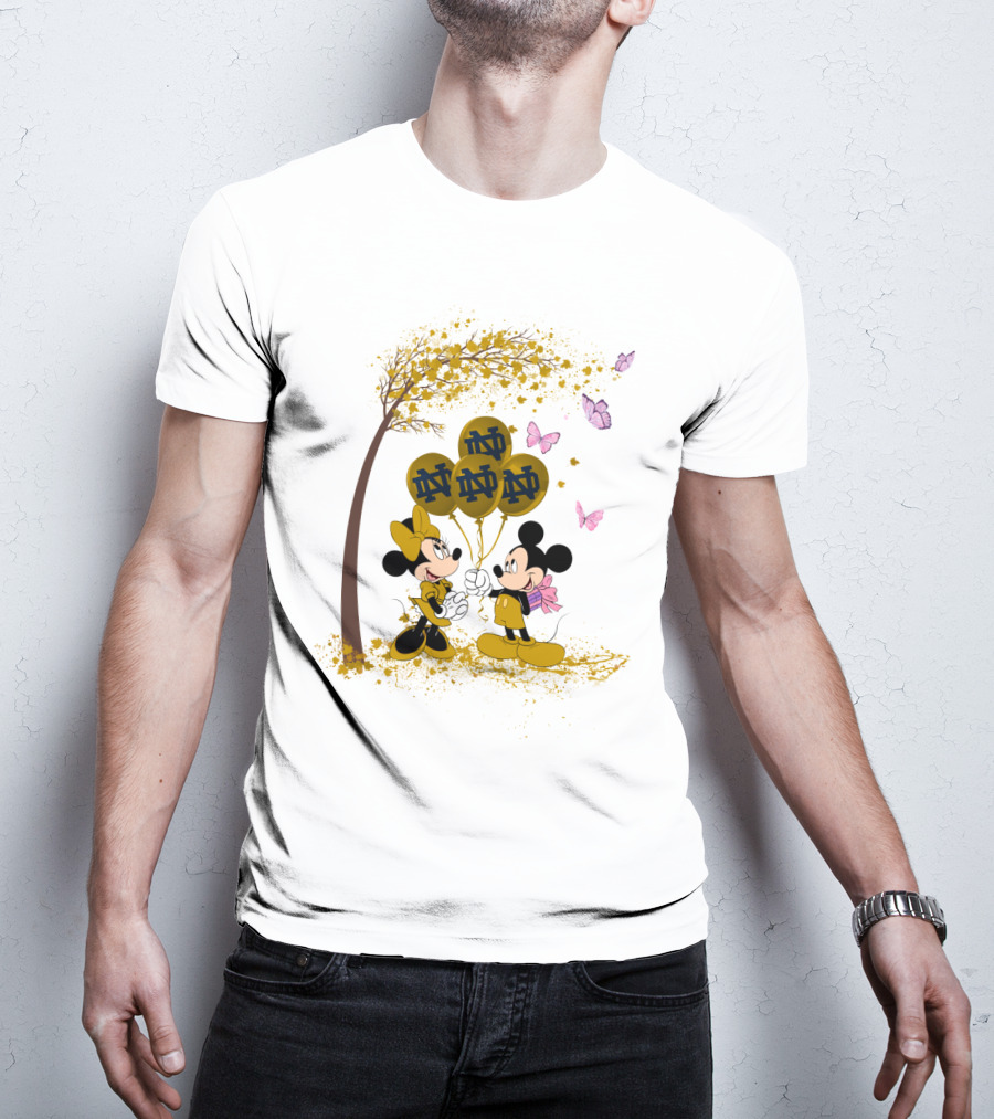 Ncaa Notre Dame Fighting Irish Minnie And Mickey Balloons T-Shirt