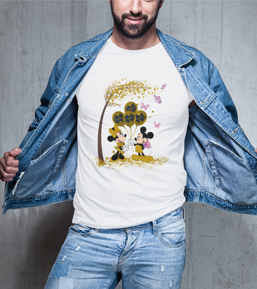 Ncaa Notre Dame Fighting Irish Minnie And Mickey Balloons T-Shirt