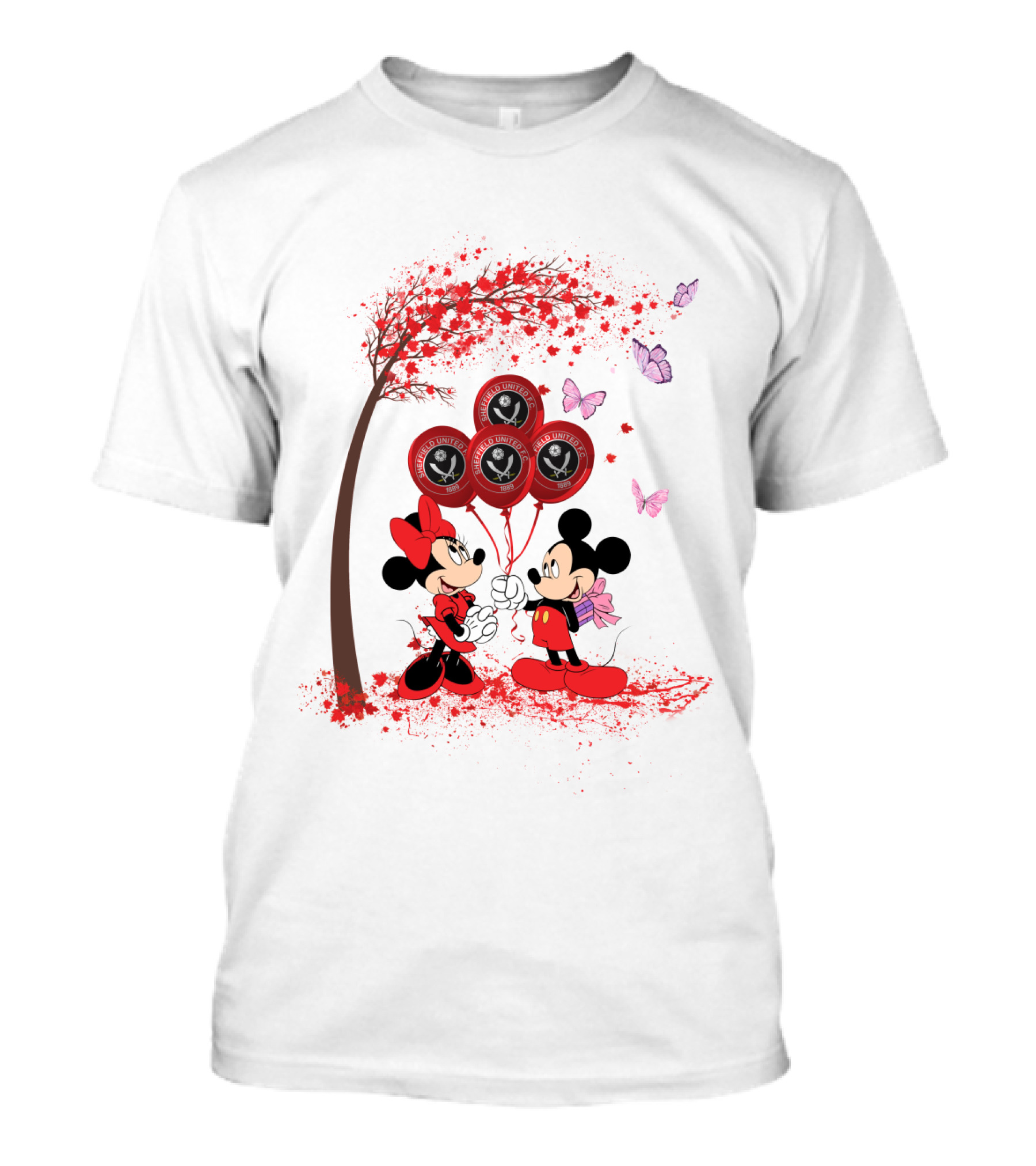 DH 29 Premier League Sheffield United Mickey Minnie Balloons T-Shirt