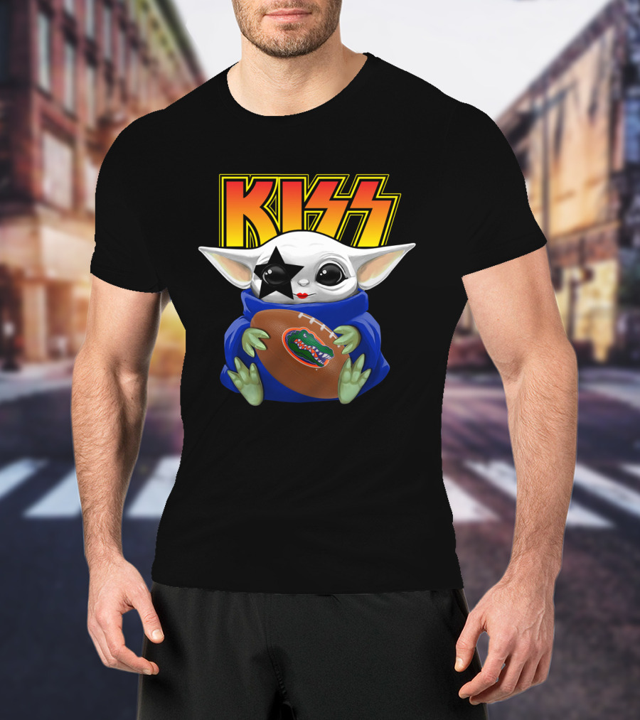 KISS Baby Yoda Paul Stanley Florida Gators Football T-Shirt