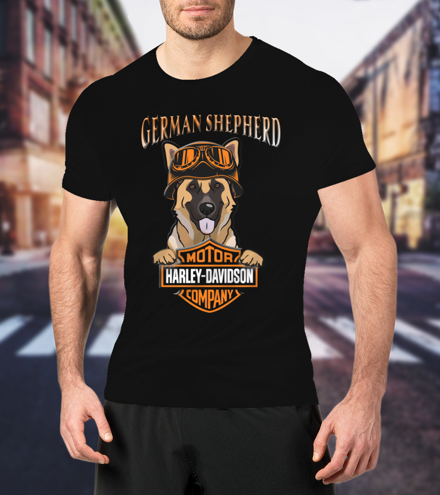German Shepherd Harley Davidson Motorcycle Company T-Shirt