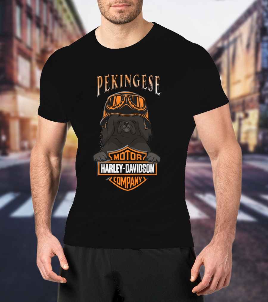 Pekingese Harley Davidson Motor Company T-Shirt