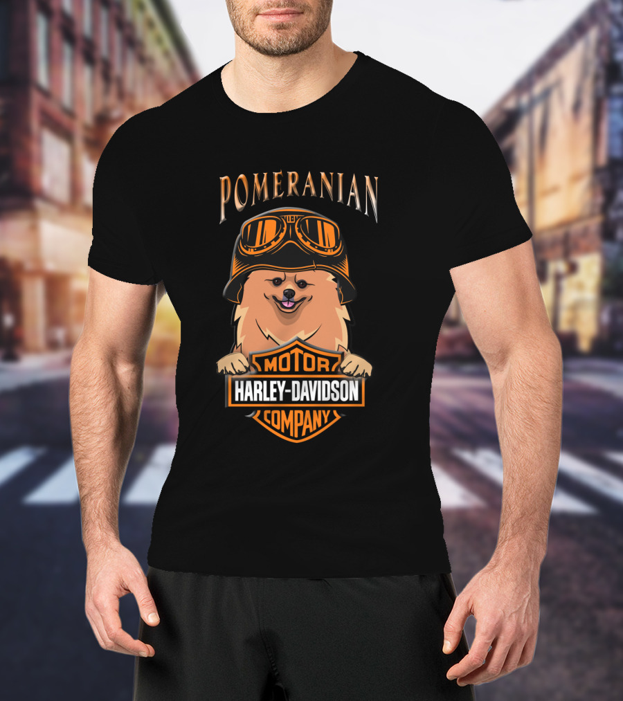 Pomeranian Harley Davidson Motor Company T-Shirt