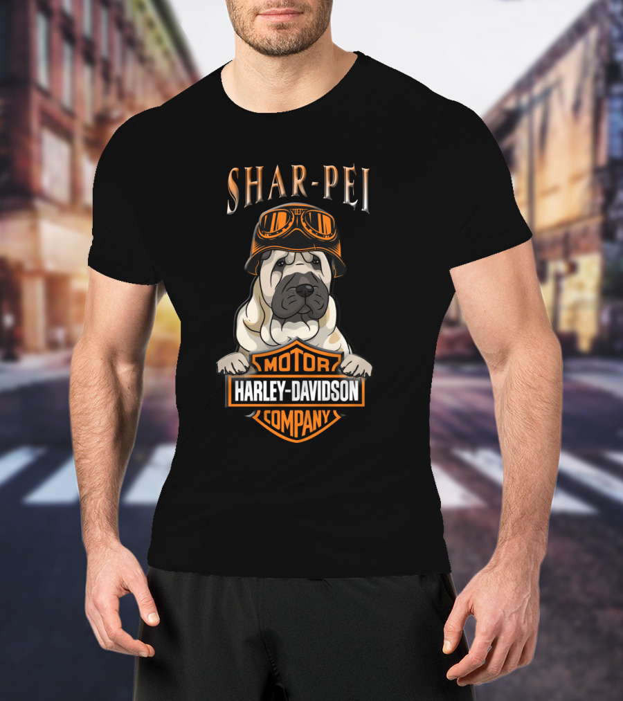 Shar-Pei Harley Davidson Motor Company T-Shirt