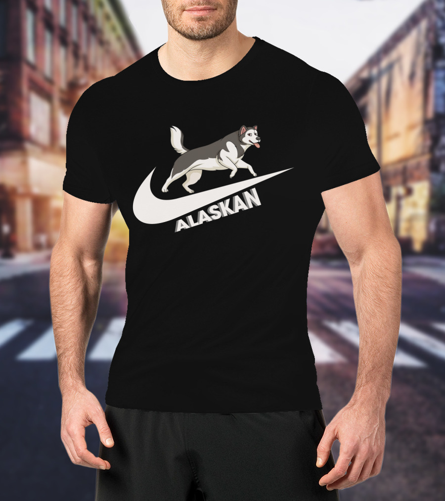 Alaskan Malamutes Nike Swoosh Dog Running T-Shirt