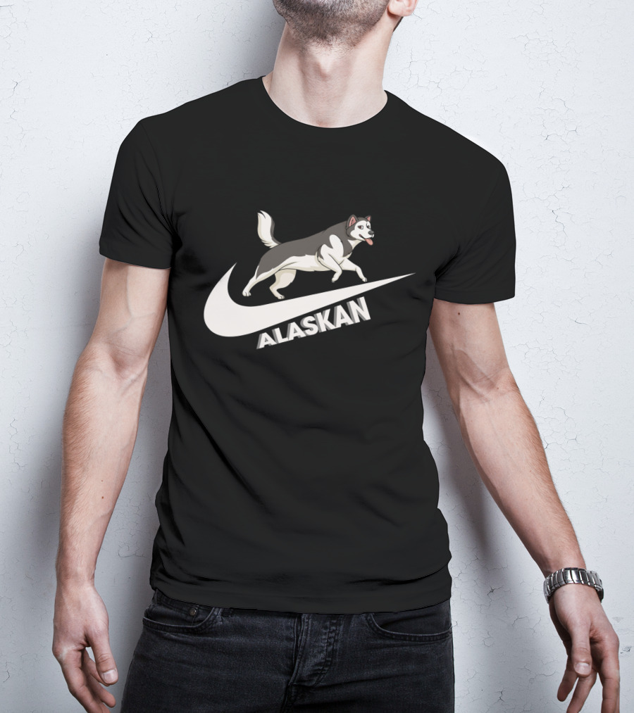 Alaskan Malamutes Nike Swoosh Dog Running T-Shirt