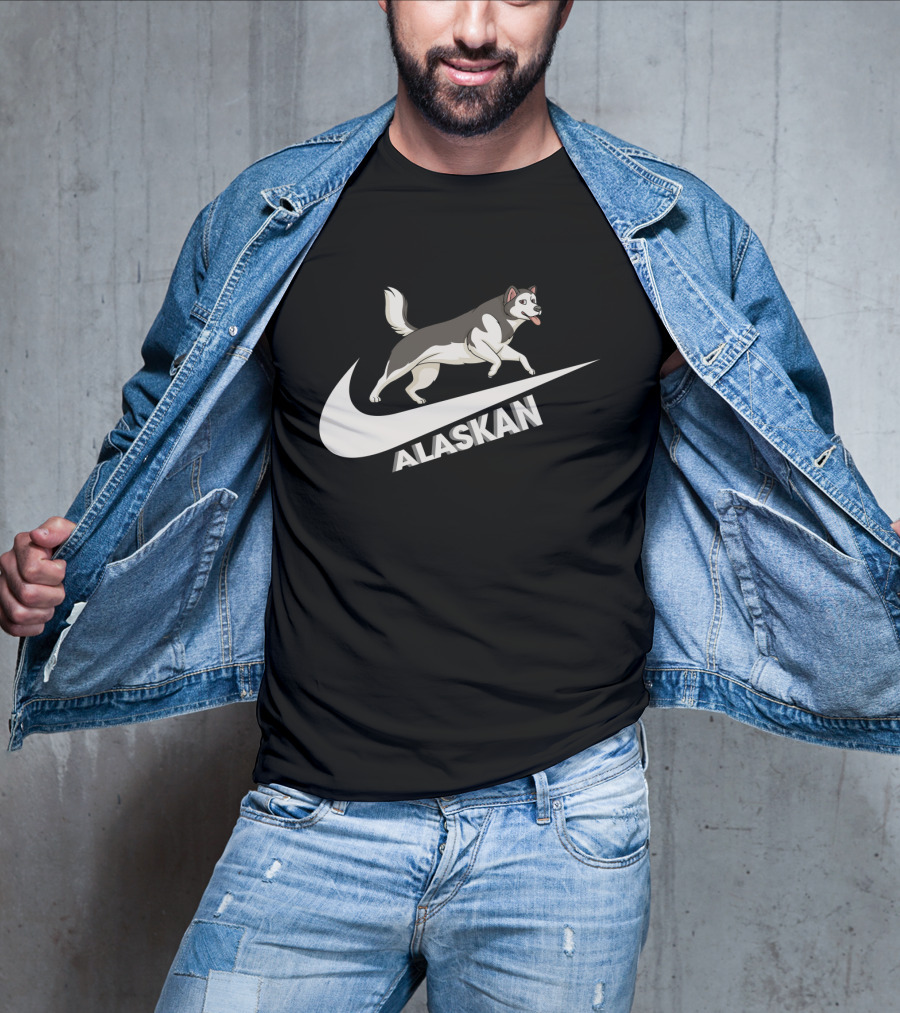Alaskan Malamutes Nike Swoosh Dog Running T-Shirt