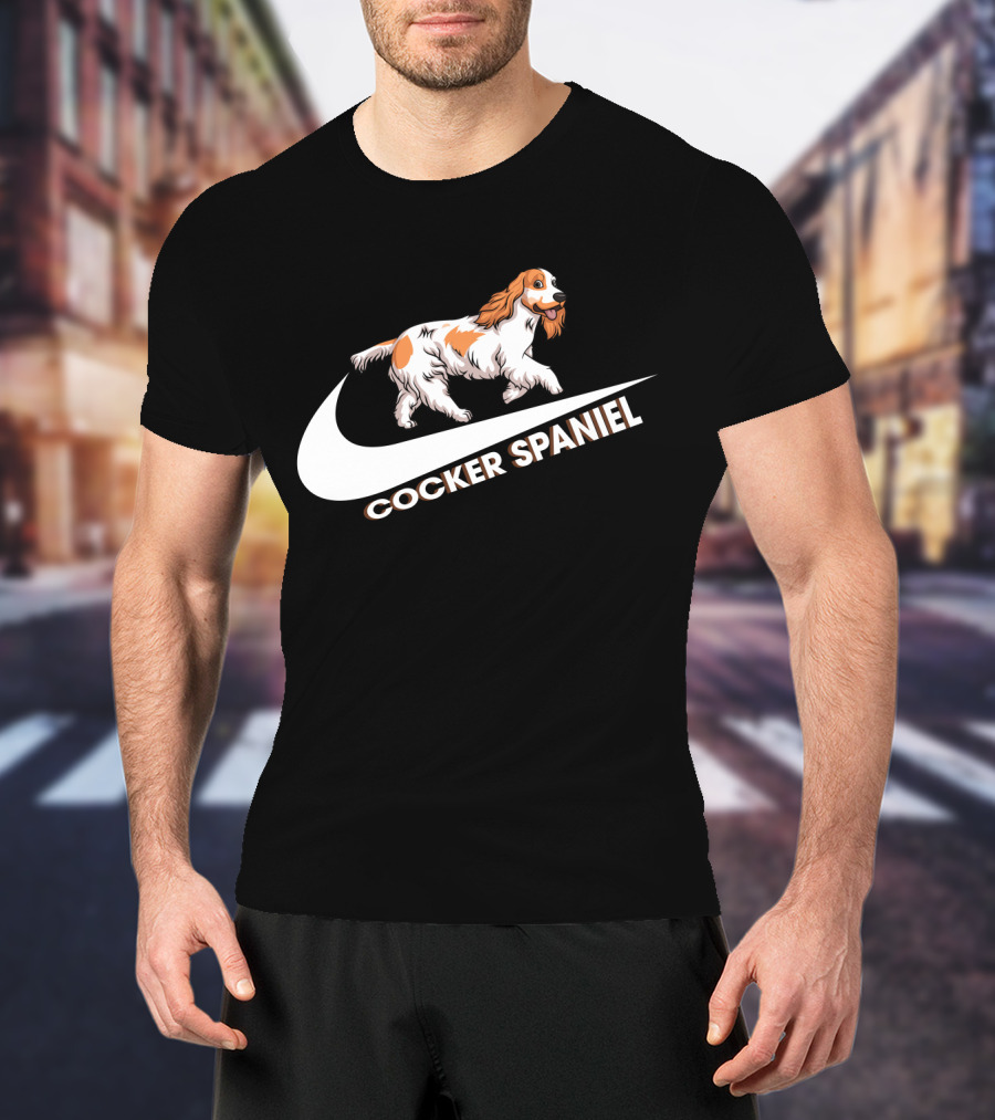 Cocker Spaniel Nike Swoosh Iconic Theme T-Shirt